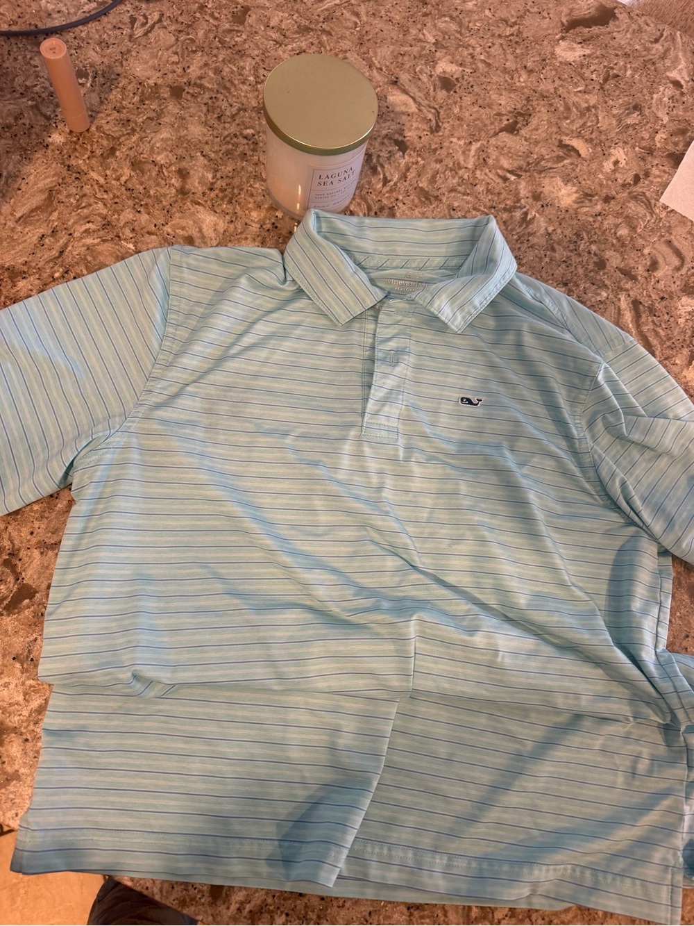 Vineyard Vines Aqua Striped Polo Shirt